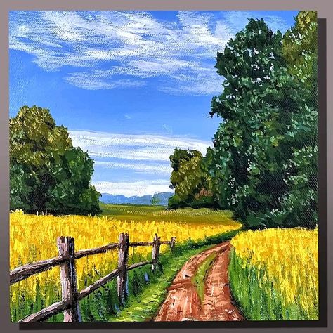 Wheat Field Landscape Acrylic Painting | art, artist, art of painting | Wheat Field Landscape Acrylic Painting #art #artist #artwork #acrylic #painting #eldrawingarts #acrylicpainting #landscapepainting | By El Drawing Arts | Facebook Wheat Drawing, Exterior Murals, Landscape Acrylic Painting, Art Of Painting, Drawing Arts, Grass Painting, Field Landscape, Landscape Acrylic, Artwork Acrylic