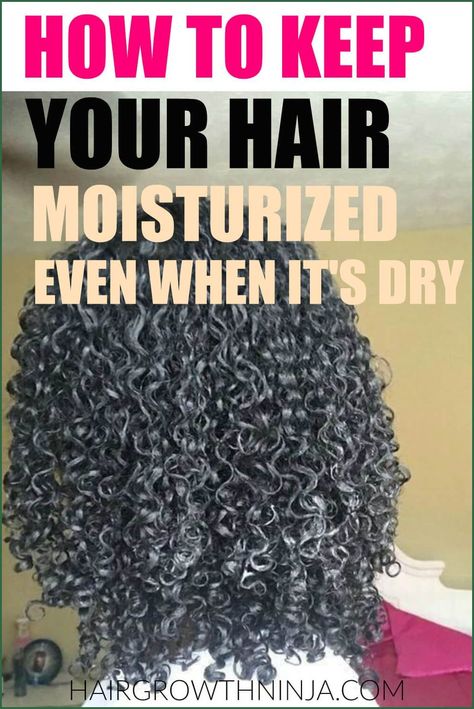 Bonus: Eat a balanced diet to promote hair growth. #haircare #hair #hairfall Diy Hair Moisturizer For Natural Hair, Natural Fro Styles Black Women, Best Protective Styles For Hair Growth, How To Moisturize Natural Hair, Dry Natural Hair Remedies, Hair Moisturizer For Dry Hair, Moisturizer For Natural Hair, Hair Moisturizer, Cabello Afro Natural