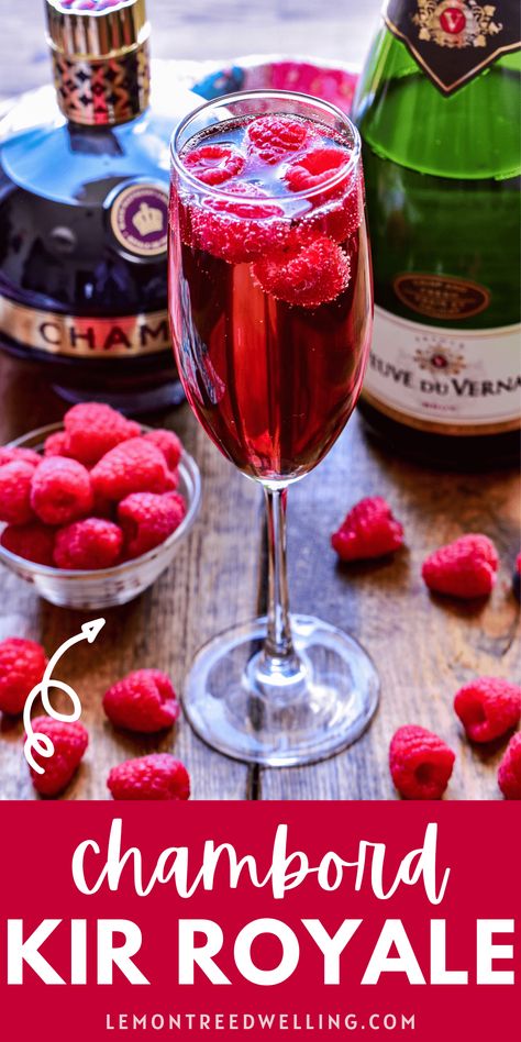 Chambord Drinks, Chambord Recipes, Chambord Cocktails, Summer Party Drink, French Cocktails, Kir Royale, Champagne Drinks, Raspberry Liqueur, Mixed Drinks Alcohol