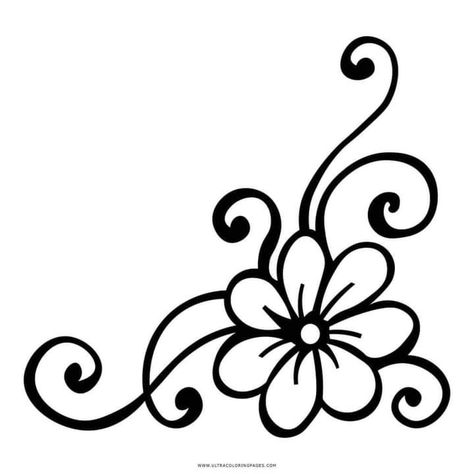 Flower Pattern Drawing, Easy Drawing Steps, Idee Cricut, Page Borders Design, Flower Drawing Design, Leaf Drawing, Pola Sulam, Mini Tattoos, Stencil Designs