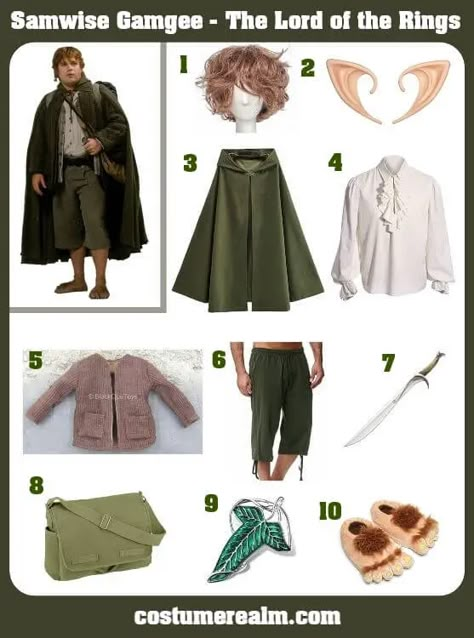 How To Dress Like Samwise Gamgee Costume Guide For Cosplay & Halloween Samwise Gamgee Costume, The Hobbit Costumes, Easy Lotr Costume, Lord Of The Rings Costume Ideas, Easy Hobbit Costume, Hobbit Costume Diy, Lotr Halloween Costumes, Hobbit Halloween Costumes, Diy Hobbit Costume