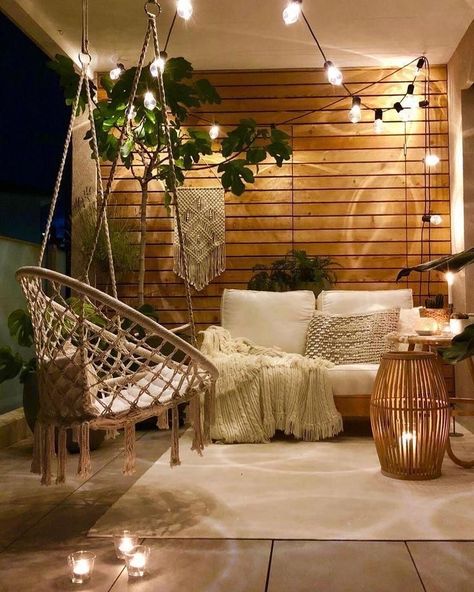 Small Patio Ideas On A Budget, Small Outdoor Patios, Balkon Decor, Bohemian Living Room Decor, Patio Pergola, Porch Makeover, Budget Patio, Small Balcony Ideas, Bohemian Living