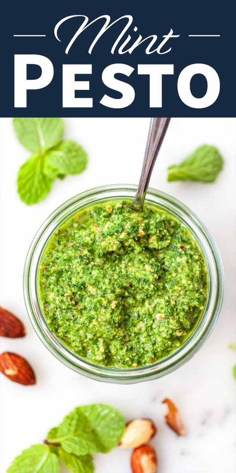 Mint Recipes Fresh, Mint Pesto Recipe, Mint Pesto, Basil Pesto Sauce, Basil Pesto Recipes, Pistachio Pesto, Kale Pesto, Mint Recipes, Herb Recipes