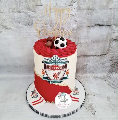 Leeds United Birthday Cake, Liverpool Cake Topper Printable, Liverpool Cake Design, Liverpool Cake Ideas Birthday, Benfica Birthday Cake, Lfc Birthday Cake, Liverpool Birthday Cake, Liverpool Birthday Cake For Men, Football Cake Liverpool