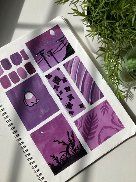 #aesthetic #painting #paintingoftheday #modernpainting #purple #purpleaesthetics Paintings Purple Aesthetic, Purple Aesthetic Watercolor, Purple Theme Painting, Purple Aesthetic Canvas Painting, Purple Moodboard Painting, Purple Easy Paintings, Moodboard Aesthetic Drawing, Purple Doodles Aesthetic, Pink And Purple Painting Ideas