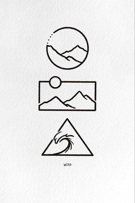 Mountains Drawing Simple, Sun And Mountain Tattoo, Mountain Drawing Simple, Mountain Symbol, Beautiful Tattoo Designs, Tattoo Ideas Inspiration, Magic Runes, Hiking Tattoo, White Ink Tattoo