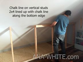 Easy solution for DIY doors for knee wall Bathroom Knee Wall, Knee Wall Ideas, Knee Wall Storage, Attic Bedroom Storage, Eaves Storage, Attic Office, Slanted Walls, Architecture Renovation, Attic Closet