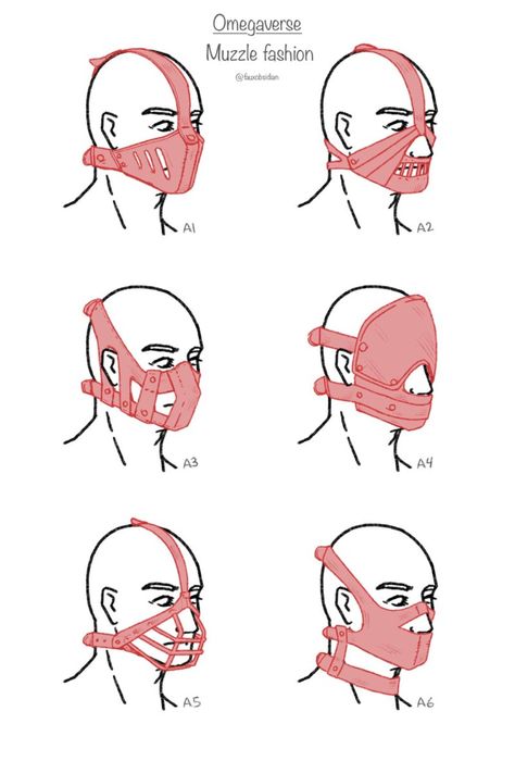 Omegaverse muzzle fashion Muzzle Reference Drawing, How To Draw A Muzzle, Masked Person Drawing, Muzzle Mask Drawing Reference, Muzzle Mask Drawing, Muzzle On A Person, How To Draw Drool, Muzzle References, Asylum Drawing