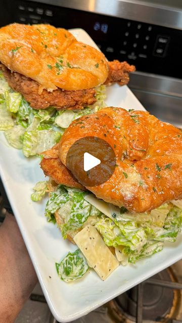 Crispy Chicken Caesar Salad On Croissant, Chicken Caesar Salad Croissant, Chicken Ceasar Croissants, Crispy Chicken Caesar Salad On A Croissant, Cesar Chicken Salad Sandwich, Cesar Chicken Sandwich, Crispy Chicken Ceasar Salad Sandwiches, Chicken Caesar Croissant, Chicken Ceaser Croissant