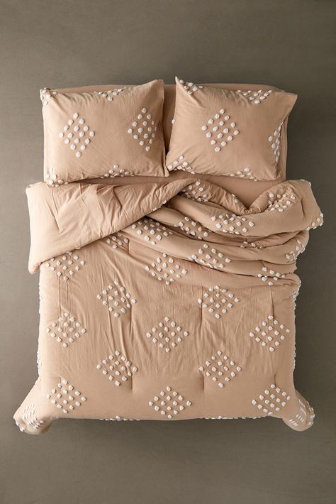 Tan Comforter, Boho Teen Bedroom, Tufted Comforter, Bohemian Comforter, Boho Bedding Sets, Boho Comforters, Boho Bedding, Boho Room, Cozy Bed