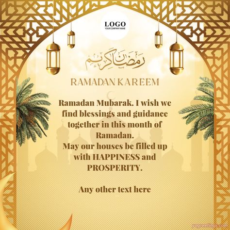 Ramadan Mubarak Cards, Ramadan Kareem Wishes, Ramadan Card, Ramdan Kareem, Ramadan Cards, Happy Ramadan, Ramadan Activities, Golden Background, Theater Design