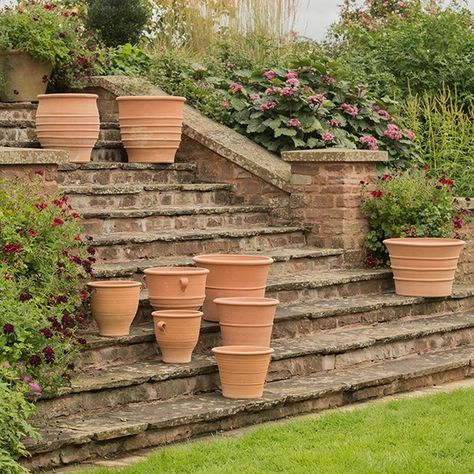 Buy Monachou terracotta pot: Delivery by Waitrose Garden Terracotta Pots Candle, Terracota Planters, Weathered Terracotta Pots, Textured Terracotta Pots, Teracota Pot Plant, Teracotta Pots, Garden Makeover, Pottery Planters, Tool Sheds