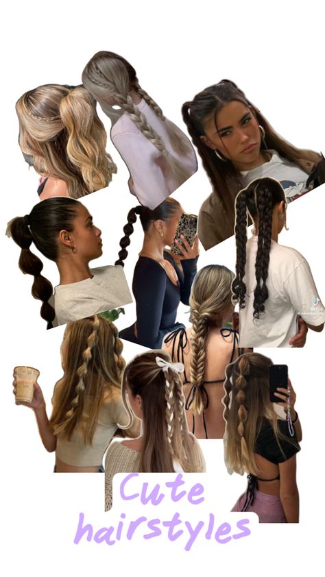 Cute hairstyles Hair Styles Cute For School, Simple Hairstyles For Sports, 1 Hair Tie Hairstyles, Easy Hairstyles For Medium Length Hair For School Teens, Hairstyles Teenage Girl, Easy Simple Hairstyles For Long Hair, Cute White Girl Hairstyles, Cute Hair Styles For Teens Easy, Cute Hairstyles For Middle School