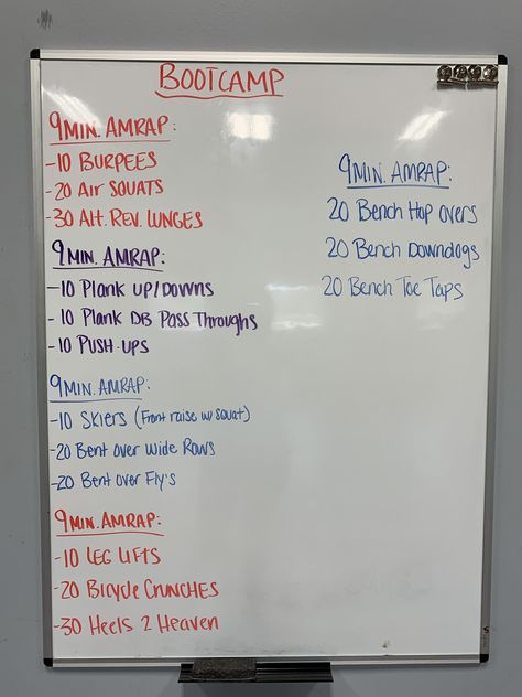 Functional Circuit Workout, High School Weight Room Workouts, Group Training Workouts Gym, Gym Bootcamp Workout, Workout Whiteboard Ideas, Bootcamp Class Ideas, Group Circuit Workout, Group Class Workout, Group Workout Ideas Boot Camp