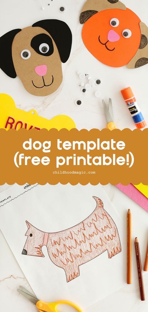 Puppy Coloring Pages- Free Printable Template Paw Template, Pet Study, Dinosaur Template, Puppy Crafts, Dog Template, Lion Craft, Puppy Coloring Pages, Kids Printables, Valentine's Day Printables