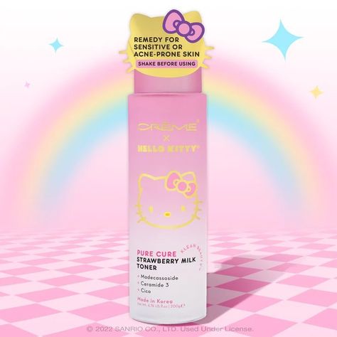 Hello Kitty Skincare, Milk Toner, The Crème Shop, The Creme Shop, Creme Shop, Kitty Makeup, Coal Tar, Milk Cleanser, Hello Kitty Makeup