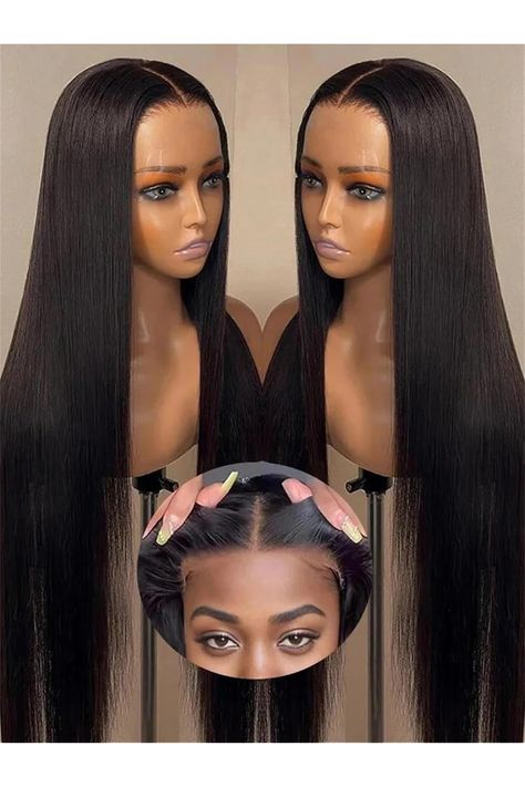 13X6 HD Lace Front Human Hair Wig For Women 13Ã—4 Pre Plucked Remy Brazilian Straight Lace Front Wig 4Ã—4 Glueless Wig Brazilian Lace Front Wigs, Curling Straight Hair, Straight Lace Front Wig, Brazilian Straight Human Hair, Human Wigs, Glueless Wig, Straight Lace Front Wigs, Lace Front Human Hair, Lace Closure Wig