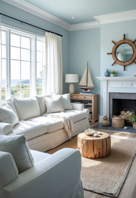 Coastal Living Room Beachy Home Decor Living Room, Coastal Farmhouse Living Room, Cozy Coastal Living Room, Coastal Cottage Living Room, Beachy Living Room, Family Friendly Living Room, Family Room Layout, Beach House Living Room, Cottage Living Rooms