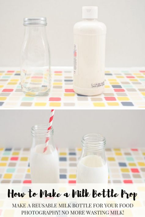 Milk Bottle Diy, Diy Props, Food Photography Props, Glass Milk Bottles, Prop Making, Fake Food, Milk Bottle, Cheese Cloth, Wooden Crate