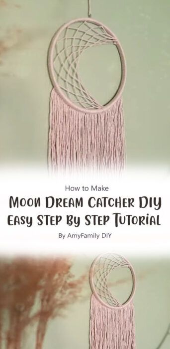 Moon Dream Catcher Diy, Crochet Dreamcatcher Pattern Free, Dream Catcher Macrame, Crochet Dreamcatcher Pattern, Diy Dream Catcher, Moon Dream Catcher, Diy Dream Catcher Tutorial, Making Dream Catchers, Dream Catcher Tutorial