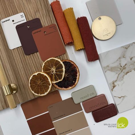 Warm tones are on trend right now, why not experiment with some colour for your next joinery project 🍂☀ @laminexau @nood_co @duluxaustralia @abiinteriors @dektonbycosentino @momohandlesaus @smartstone_au #moodboard #interiordesign #dulux #laminez #abiinteriors #dekton #smarstone #noodco #orangemoodboard #orangeflatlay #redmoodboard #redflatlay #duluxcoconuthusk #duluxsmoothcaramel #laminexsurf #laminexmoroccanclay #laminexkalamata #abiinteriorsbrushedbrass #momohandles #LCK Thanksgiving Interior Design, Condo Remodel, Flat Lays, Home Design Decor, Organic Modern, Mood Boards, Flat Lay, Mood Board, Kitchens