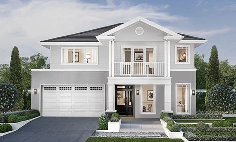 Hamptons Home: Single vs Double Storey | Clarendon Homes Hampton Homes Exterior, Hamptons Style Homes Exterior, Hampton Exterior, Hamptons Exterior, Hamptons Facade, House Hamptons, Hamptons House Exterior, Hampton Homes, Clarendon Homes