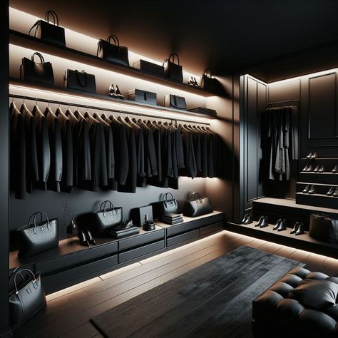 Black Luxury House, Black Bedroom Design, Dream Closet Design, Luxury Closets Design, Dark Home Decor, Smart Home Design, Wardrobe Design Bedroom, Mansion Interior, Dream House Rooms