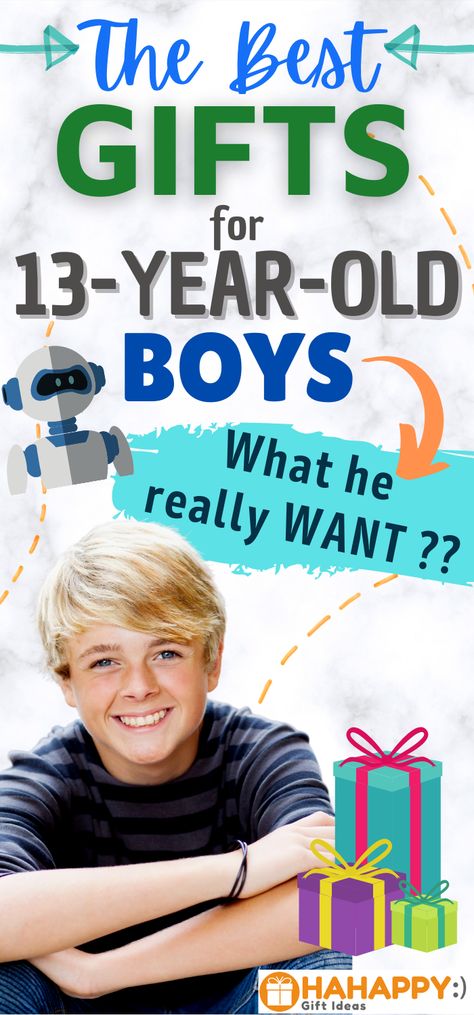 Best Birthday Gift Ideas For 13-Year-Old Boys 13th Birthday Boys, Best Birthday Gift Ideas, Gift Ideas For Boys, 13th Birthday Gifts, Presents For Boys, Best Birthday Gift, Gifts For Teen Boys, Christmas Gifts For Boys, Boys Easter