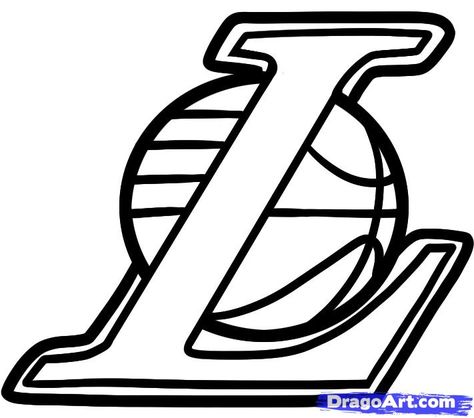 how to draw the lakers, the lakers logo step 5 Lakers Logo Tattoo, Lakers Tattoo, Nba Drawings, Basketball Doodle, La Lakers Logo, Logo Step By Step, Nike Drawing, Kobe Logo, Basketball Drawings