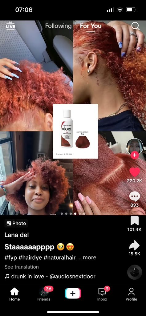 Wax Dye On Natural Hair, French Cognac Hair Color, Adore Ginger Hair Color, 350 Hair Color, Adore Hair Dye Black Women, Ginger Hair Dye Black Women, Ginger Hair Dye, Natural Hair Color Dye, Adore Hair Dye