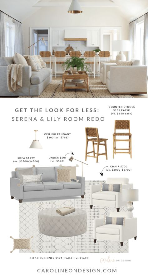 Serena & Lily Look for Less: Family Room Redo | Caroline on Design Neutral Family Room, Living Room Decor Neutral, Family Room Decor, Diy Dining Room, Serena And Lily, Neutral Living Room, Family Room Decorating, Room Redo, Design Industrial