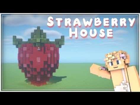 🍓🍓MINECRAFT Tutorial : STRAWBERRY HOUSE | Aesthetic Builds | Cool Designs | Minecraft 1.16.5 - YouTube Strawberry House Minecraft, Minecraft Strawberry, Strawberry House, Build Inspiration, House Aesthetic, Minecraft Tutorial, Cute Strawberry, Minecraft 1, Minecraft Designs