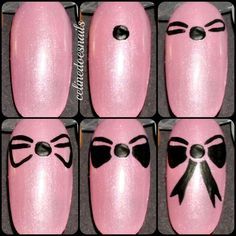 Bow Nails, Bow Nail Art, Diy Nail Designs, Pink Nail, Cute Nail Art, Nail Art Hacks, Nail Art Inspiration, Nail Art Tutorial, Creative Nails