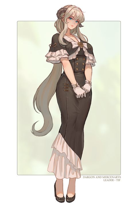 D pin... - Kai Fine Art Oc Art Character Design Female, Servant Pose, Vampire Oc Female Art, Servant Outfit, Servant Clothes, 캐릭터 드로잉, Dnd Art, Female Character Design, Fantasy Clothing