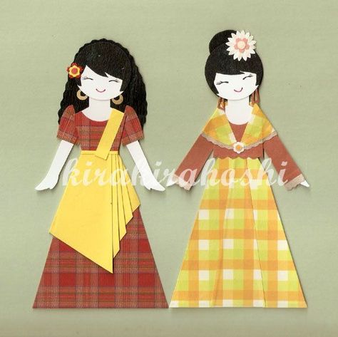 Kirakira hoshi Paperdolls : Oriental Filipino paper dolls Maria Clara Dress, Philippines Clothes, Dress Paper Doll, Filipino Traditional Clothing, Pinoy Fiesta, Modern Filipiniana Dress, Culture Project, Fairy Moon, Modern Filipiniana