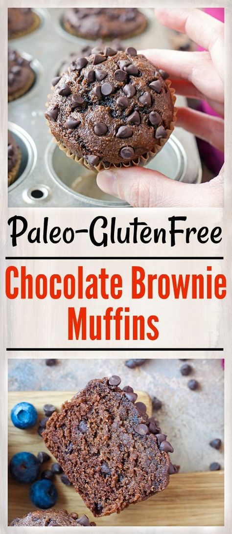 These Paleo Chocolate Brownie Muffins are so easy to make and incredibly delicious! Rich, moist, and packed with chocolate. They are gluten free, dairy free, naturally sweetened, and loved by everyone! Find the recipe on my blog! #paleomuffins #paleobrownies #paleobrowniemuffins #paleorecipe Gluten Free Chocolate Muffins, Muffins Blueberry, Cookie Dough Cake, Paleo Muffins, Brownie Muffins, Paleo Recipes Dessert, Delicious Brownies, Zucchini Muffins, Paleo Chocolate