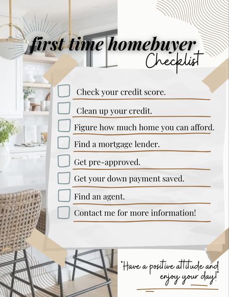 Buyers Checklist Real Estates, Realtor Announcement, Homebuyer Checklist, First Time Homebuyer, Real Estate Marketing Quotes, Real Estate Checklist, Real Estate Marketing Plan, Mortgage Marketing, Holiday Checklist