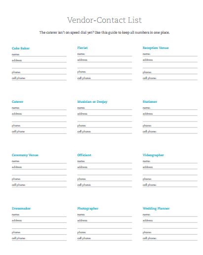 vendor contact list template , Contact List Template – Several Options of Categorization to Know , Contact list template can be referred as some personal information. It can be classified again into several types by categorize the people within the same field or interest. Wedding Vendor List Template, Business Contact List Template, Vendor List Template, Contact List Template, Excel Learning, Event Venue Business, Venue Business, Free Business Card Design, Questionnaire Template