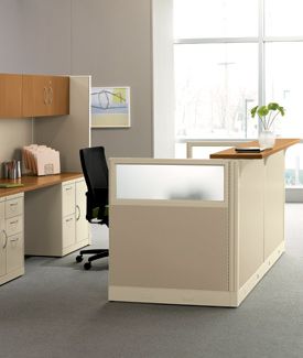 HON's Initiate Workstation. Learn more at www.hon.com. Modular Home Office Furniture, Hon Office Furniture, Acoustical Panels, House Columns, Office Reception Furniture, Cheap Office Furniture, Lobby Reception, Cubicle Walls, Reception Furniture