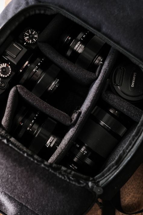 Photography Gear Storage, Cameras For Travel, Photographers Bag, Vlog Camera, Best Landscape Photography, Everyday Bag Essentials, Camera Storage, Camera Setup, Camera Rig