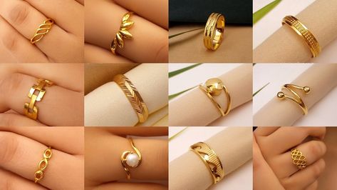 Tanishq Rings Gold, New Latest Gold Ring Design, Ladies Finger Rings Gold, Light Weight Rings Gold, Finger Rings Gold Indian, Ladies Rings Gold Design, Gold Finger Rings For Women, Latest Ring Designs, Tanishq Jewellery