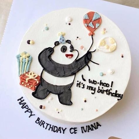 Panda Birthday Cake, Birthday Cake For Boyfriend, Cake For Boyfriend, Anime Cake, Tiny Cakes, Panda Birthday, Funny Birthday Cakes, Simple Cake Designs, Mini Cakes Birthday