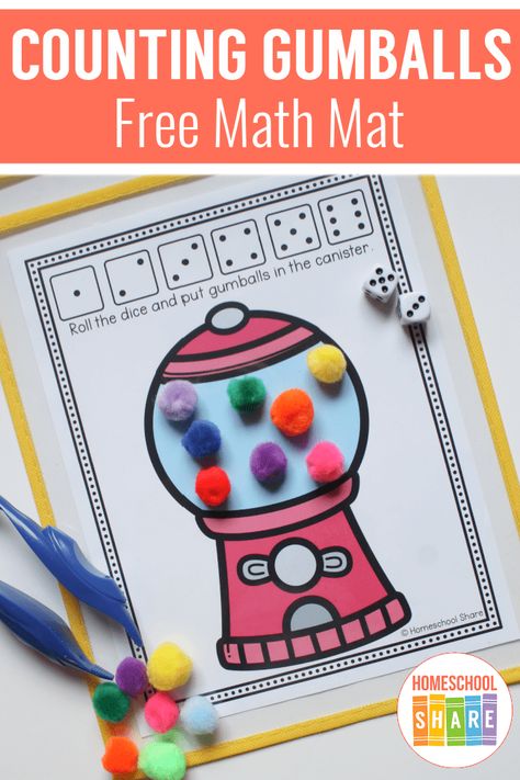 Gumball Preschool Activities, Estimation Activities, Candy Math, Math Mats, Preschool Winter, Preschool Planning, Pattern Activities, Kindergarten Printables, Alphabet Games