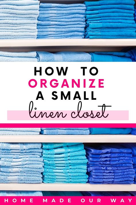 Linen Closet Organization - How to Organize a Narrow Linen Closet Narrow Linen Closet, Small Linen Closet, Organized Closets, Small Linen Closets, Narrow Closet, Best Closet Organization, Organization Closet, Organizing Challenges, Beautiful Closets