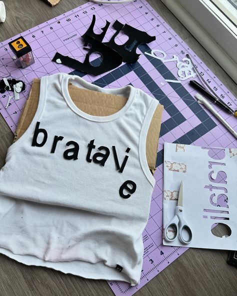 ❇️ BRAT SHIRT ❇️ (i can't resist oddly specific t shirt creation) (i made this 3 hours before the party) (my name is natalie btw that's why its funny) (thank u to the ragfinery for having a bin of free fabric!!!) process + party pics #💚 #brat #bratsummer #crafty #craftygirl #bratstyle #charlixcx #handmade #handmadeshirt #sewing #project #diy #party #diyprojects #thrifted #upcycling #secondhand #bratalie #✅ Diy Concert Shirt, Oddly Specific, Party Pics, Handmade Shirts, Brat Style, Concert Fits, Concert Shirts, Charli Xcx, Diy Shirt