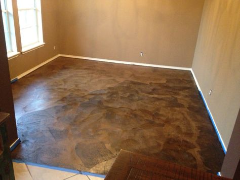 brown paper bag floor | DIY PAPER BAG FLOORS THAT LOOK LIKE STAINED CONCRETE Concrete Acid Stain Colors, Diy Stained Concrete Floors, Brown Paper Bag Floor, Stained Concrete Countertops, Diy Concrete Stain, Floor Stain Colors, Paper Flooring, Paper Bag Flooring, Diy Paper Bag