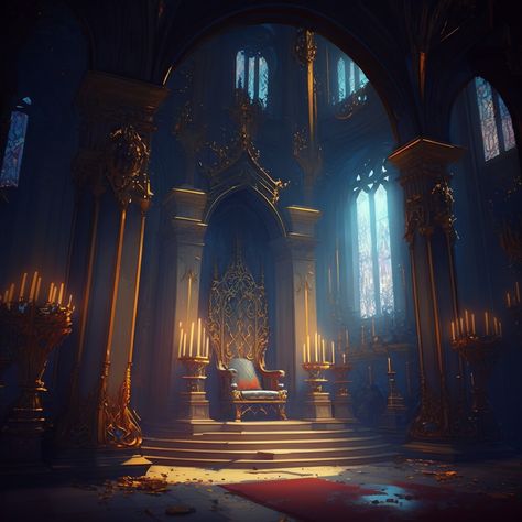 Vampire Throne Room, Dark Castle Throne Room, Gothic Throne Room, Dark Throne Room, Throne Room Fantasy Art, Royal Throne Room, Fantasy Throne Room, Castle Throne Room, King Throne Chair