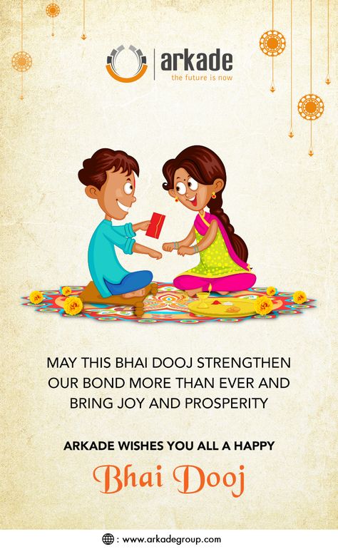 Team Arkade wishes you a very Happy Bhai Dooj  #BhaiDooj2017 #Festival #Celebration #Occasion Bhaidooj Illustration, Bhai Duj Post, Bhaidooj Post, Bhaiduj Images, Bhaiduj Wishes, Bhaiduj Rangoli Design, Happy Bhai Dooj Creative, Happy Bhaiduj, Bhaidooj Wishes