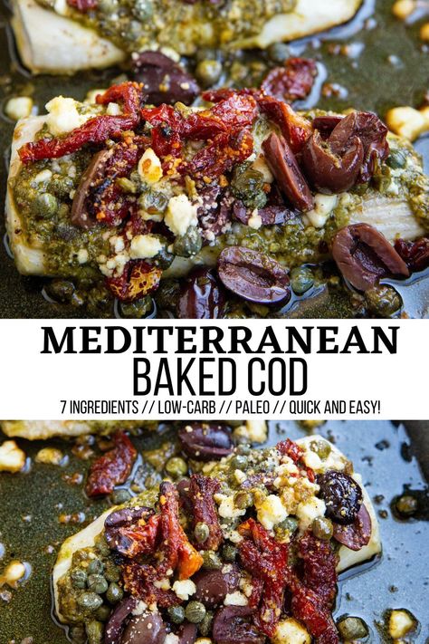 Pesto Fish Recipes, Mediterranean Baked Cod, Recipe With Pesto, Pesto Fish, Pesto Sauce Recipe, Roasted Cod, Baked Cod Recipes, Homemade Pesto Sauce, Fish Recipes Baked