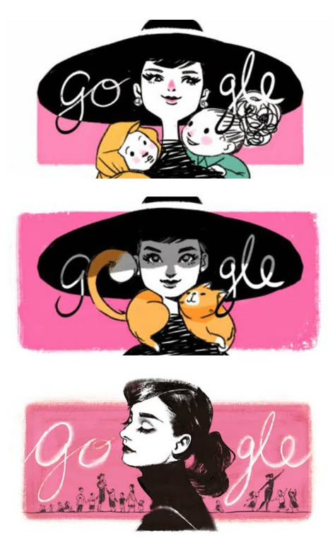 Audrey Hepburn Art Illustrations, Audrey Hepburn Fanart, Audrey Hepburn Photoshoot, Audrey Hepburn Illustration, Audrey Aesthetic, Audrey Hepburn Art, 50s Art, Google Doodle, 85th Birthday